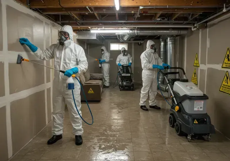 Basement Moisture Removal and Structural Drying process in Abbeville, SC